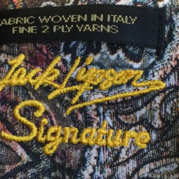 Jack Liyson Mens Button Up Shirt Striped Long Sleeve Contrast Flip Cuffs XL - Picture 6 of 8